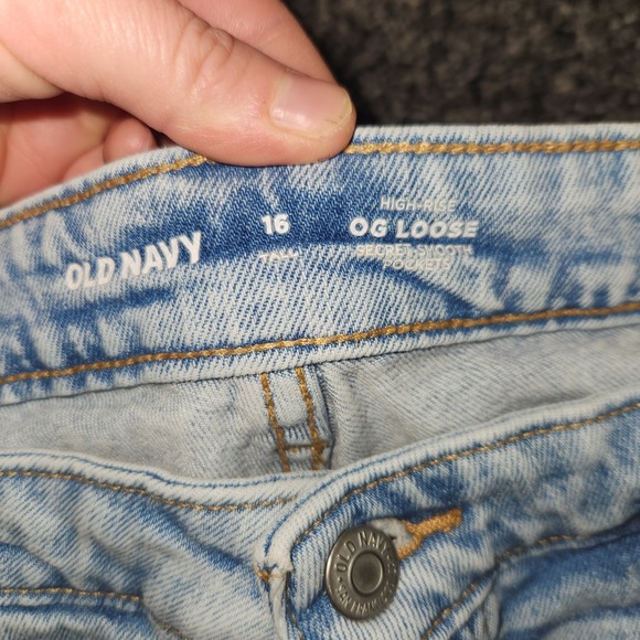 Old Navy High Rise OG Loose Women's Size 16 Tall Lightwash Relaxed Mom Jean 90s - Picture 3 of 7